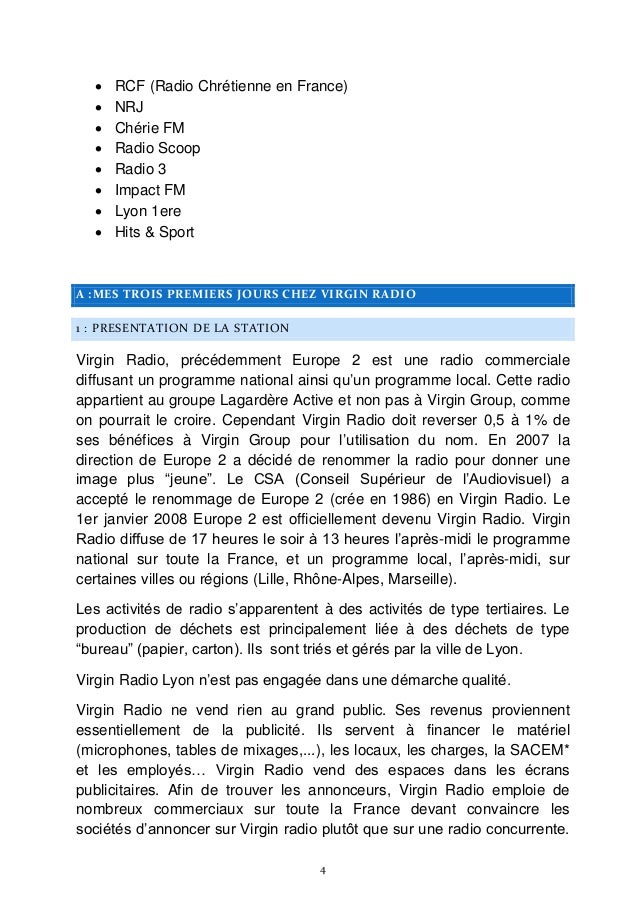 Rapport de stage de 3e (Virgin Radio & Radio Arménie)