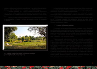 9
flexion, la technique et les moyens de production. Cette alliance riche de savoirs-
faire permet de diversifier les projets et assure une stabilité à l’agence.
À partir de Septembre 2012, l’agence comptait cinq salariés. Aujourd’hui
elle doit revenir à de plus faibles effectifs, pour que les compétences de l’agence
correspondent à la charge de travail d’une part et pour faire face à la crise d’autre
part.
L’agence accueille quasiment en permanence un ou deux stagiaires, ce qui
lui permet à la fois de s’ajuster à sa charge de travail et de former les paysagistes
de demain.
B.	 Philosophie de l’agence
Le développement durable, les aménagements HQE (Haute Qualité Envi-
ronnementale), l’écologie et l’environnement font partie des principales préoc-
cupations de l’agence en matière d’aménagements.
La réputation de l’agence se fonde donc sur cette volonté qu’a Monsieur
Delacroix de créer des aménagements durables et respectueux de l’environne-
ment qui les entoure.
L’agence bénéficie aujourd’hui de sa propre marque déposée pour l’inven-
tion de la Chaussée Végétale®. Cela la confirme, aux yeux du public, dans sa
ligne de conduite et lui apportera une notoriété non-négligeable, une fois son
invention publiquement connue.
C.	 Métiers et services proposés
L’entreprise est une agence d’architecture paysagère, c’est à dire un bu-
reau d’études et de conseil qui, dans le cas actuel, s’occupe de la conception de
tous projets paysagers ainsi que des missions de maîtrise d’œuvre (Elle est donc
capable de mener les projets dans leur totalité, suivant la demande, allant de la
conception à la réception de chantier ; n’ayant pas d’équipe technique, elle sous-
traite la réalisation à des entreprises locales).
L’agence travaille majoritairement pour le compte de commanditaires
publics (collectivités), secteur développé par la chef de projet Marie Chapelon.
L’agence travaille aussi dans le secteur privé, pour le compte d’entreprises privées
et de particuliers. Les commandes sont passées directement par les commandi-
taires ou par l’intermédiaire d’architectes ou ingénieurs. La plupart des projets
allient à la fois la conception et la maîtrise d’œuvre. Néanmoins, certaines com-
mandes ne requièrent que la phase de conception. Le fait de ne pas assurer la
maîtrise d’œuvre peut sembler dérangeant, car qui, mieux que le concepteur, est
à même de suivre les travaux de réalisation et ainsi de s’approcher le plus pos-
sible du résultat escompté. Cependant le concepteur ne peut s’imposer comme
maître d’œuvre. Toutefois l’évidence veut que le concepteur suive son projet
jusqu’au bout et les cas de simple conception sont très rares.
fig.3 : Type de réalisation de l’agence : un caractère écologique
prononcé (phtographie prise par l’agence)
 