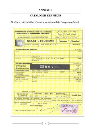 Rapport de stage assurance automobile au Maroc 