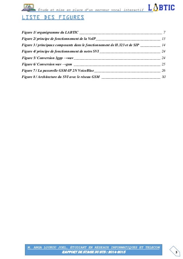 Rapport de stage bts