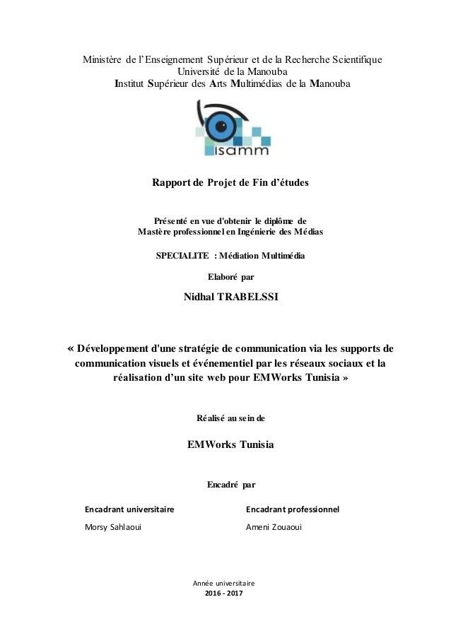 Rapport De Stage Communication Visuelle Evenementiel Et Site