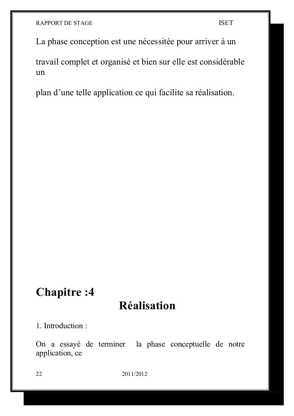 Rapport de stage de perfectionnement