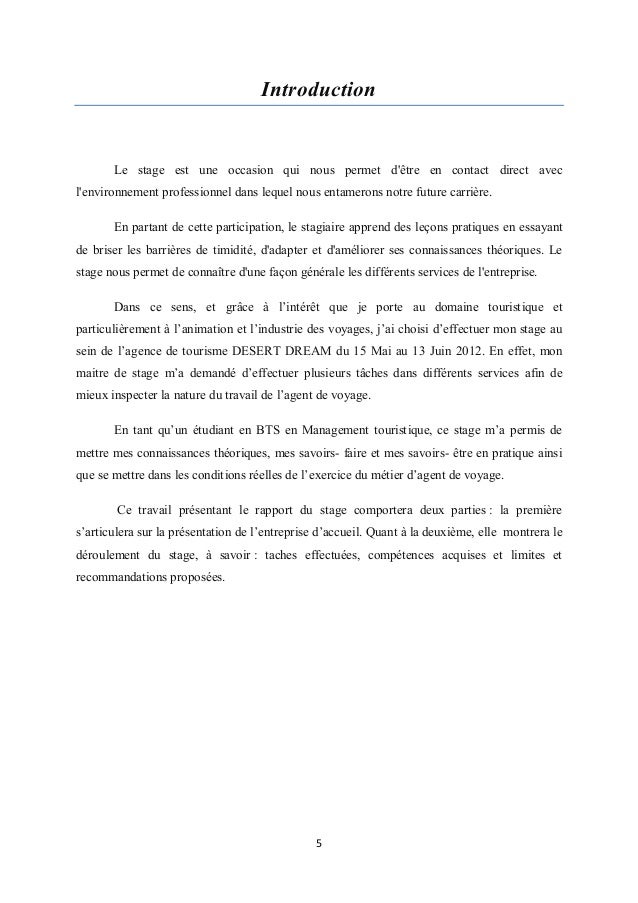 Rapport de stage desert dream