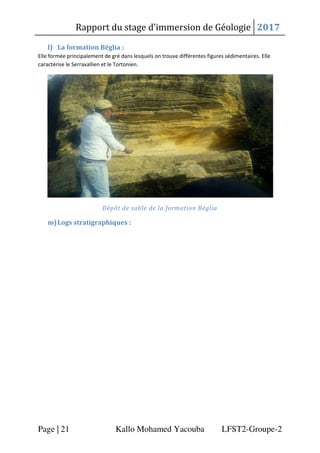 Rapport du stage d’immersion de Géologie 2017
Page | 21 Kallo Mohamed Yacouba LFST2-Groupe-2
l) La formation Béglia :
Elle...