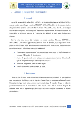 Ahmadou Yassine Souleymanou | DTS option Génie logiciel | IAI Cameroun 2021/2022 4
CONCEPTION DE LA VERSION MOBILE DE L’AP...