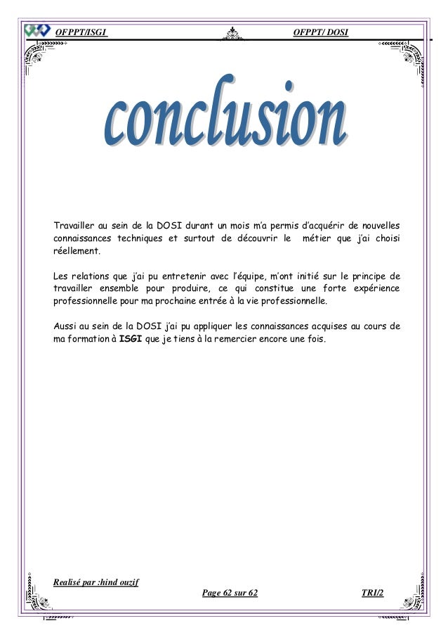 Rapport de stage exchange