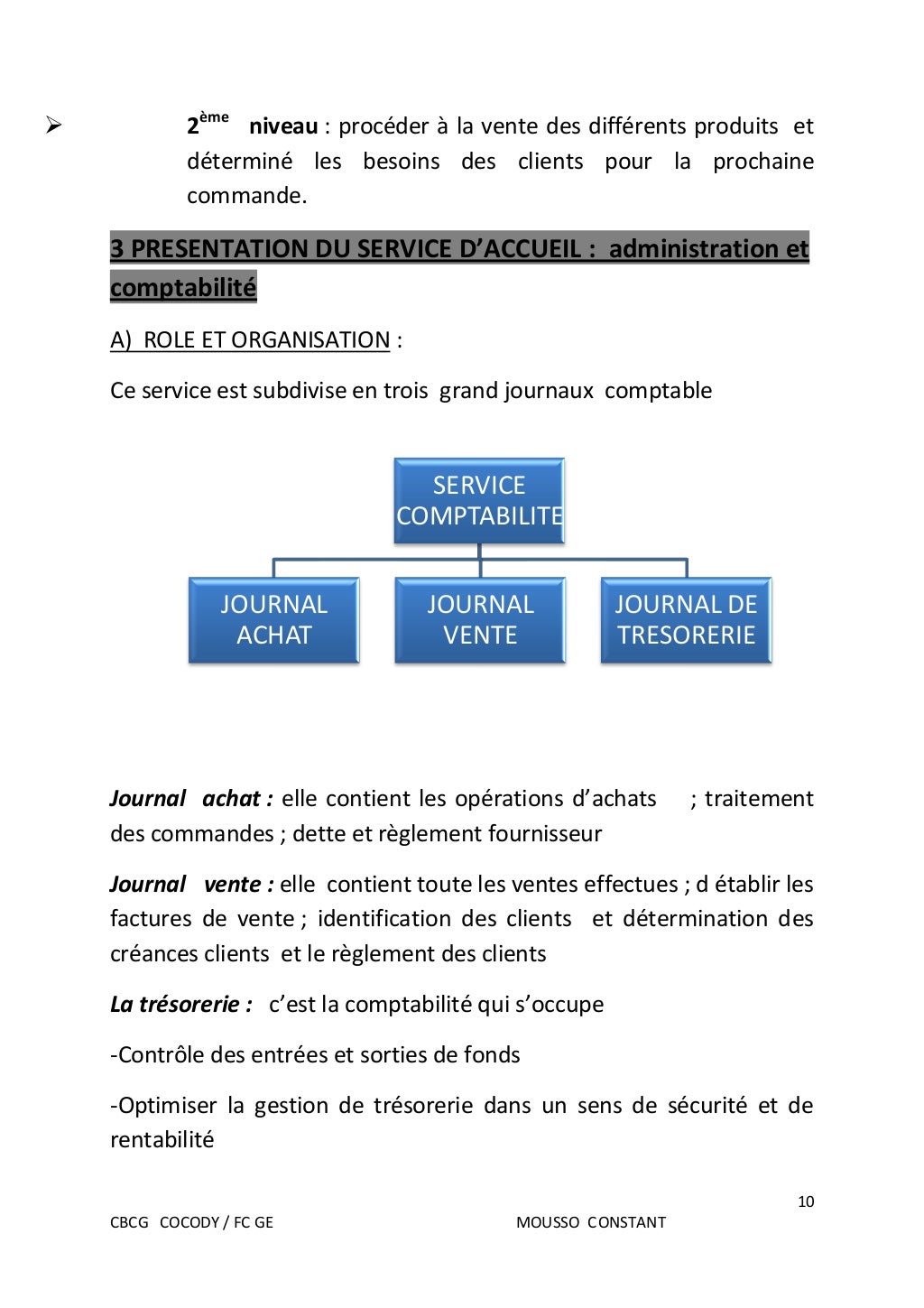 Rapport de stage bts finances comptabilite et gestion d entreprises