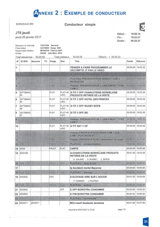 Annexe 2 : Exemple de conducteur
31
 