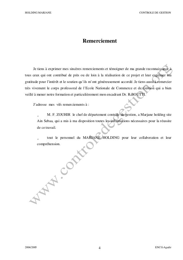 Rapport de stage (holding marjane) sur le théme le tableau 