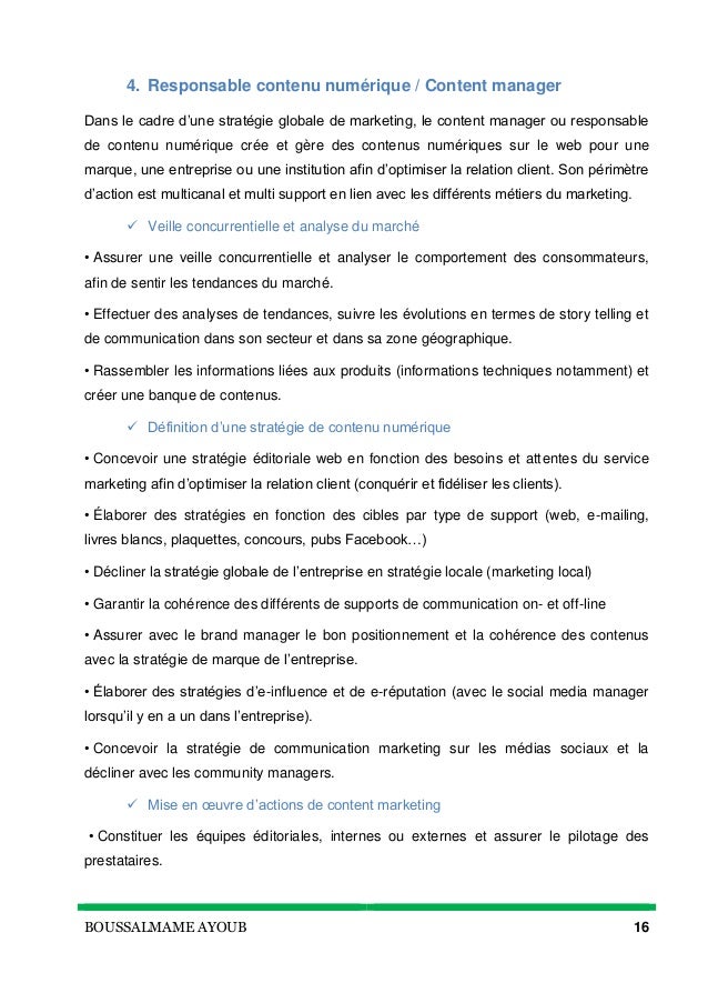 Rapport de stage Marketing Digital