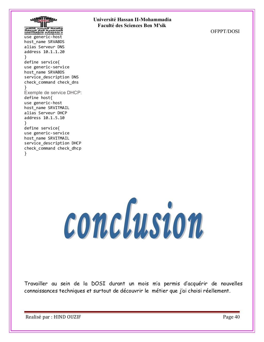 Rapport de stage nagios