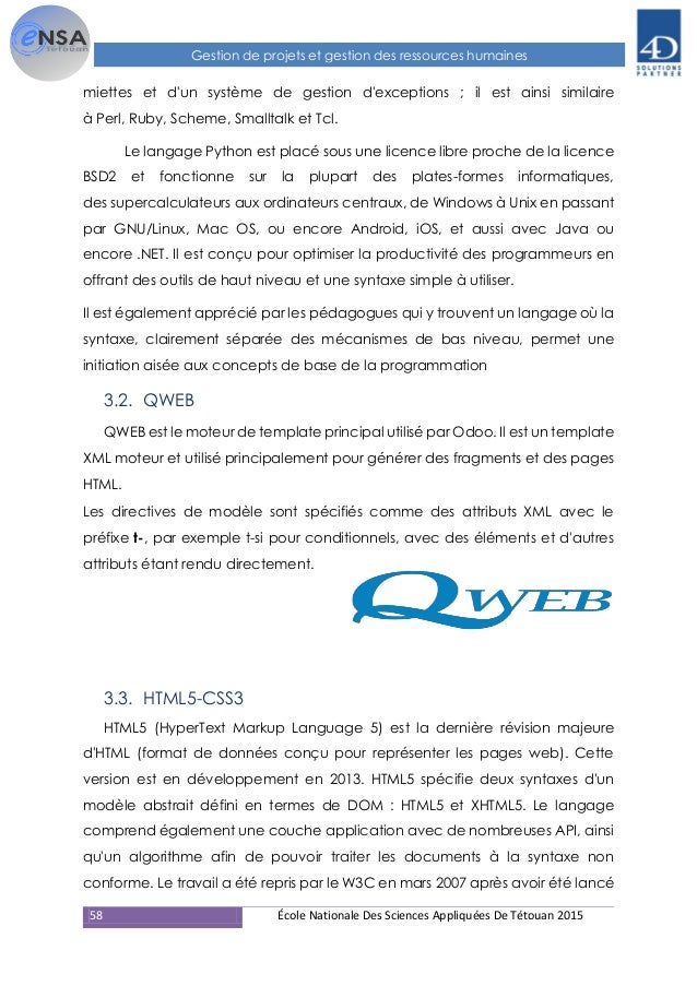 Rapport de stage pfe odoo 8