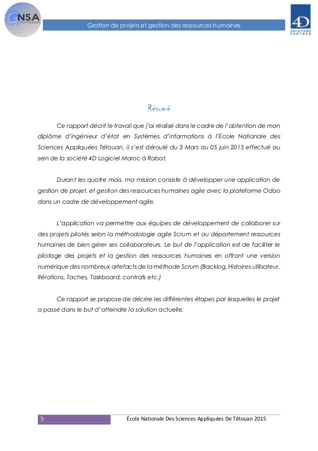 Rapport de projet Odoo  gestion de projet et gestion de ressources h…
