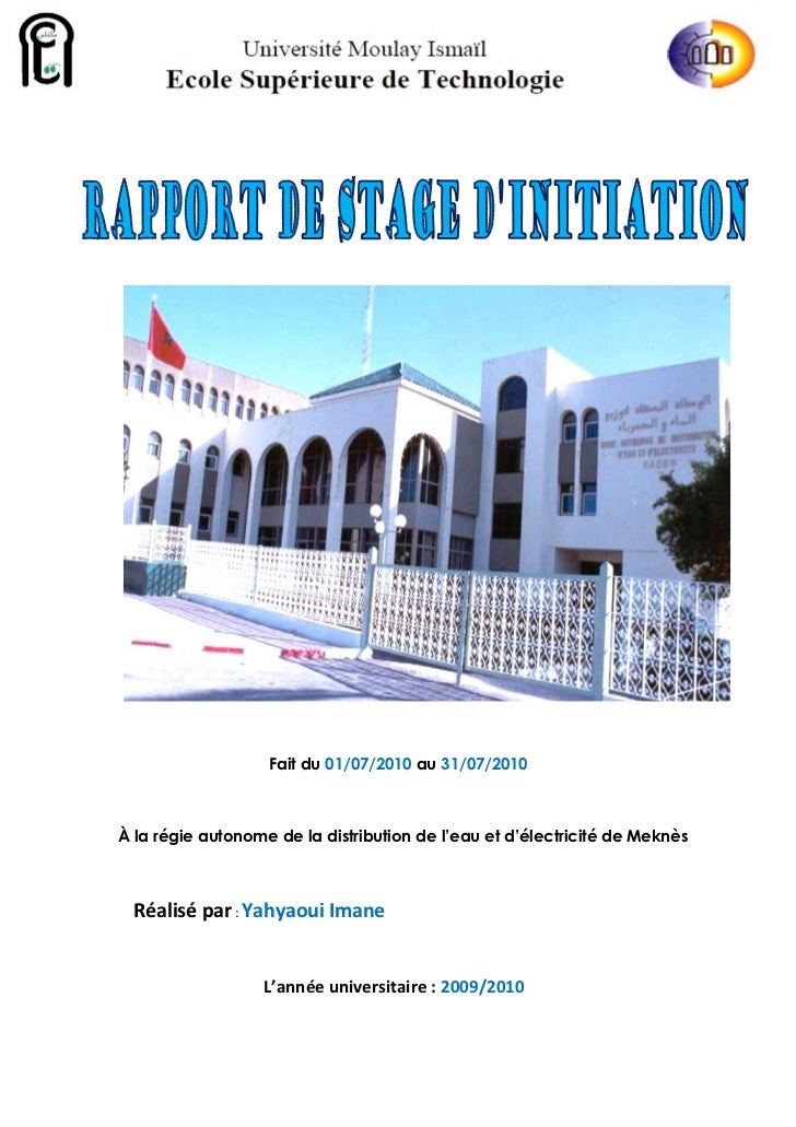Rapport de stage d'initiation