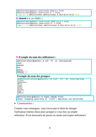 Rapport Des Travaux Pratiques Unix