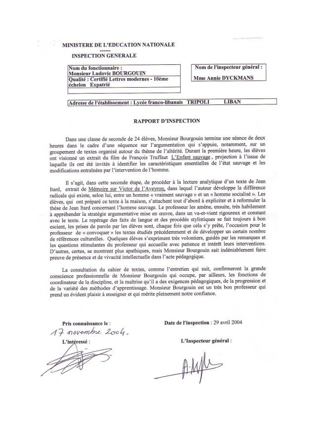 d inspection rapport d inspection 2004 d inspection rapport d inspection 2004