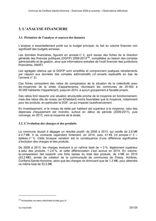 Commue de Conflans-Sainte-Honorine – Exercices 2008 et suivants – Observations définitives
S2-2160235/BB 29/126
Entre 2009...