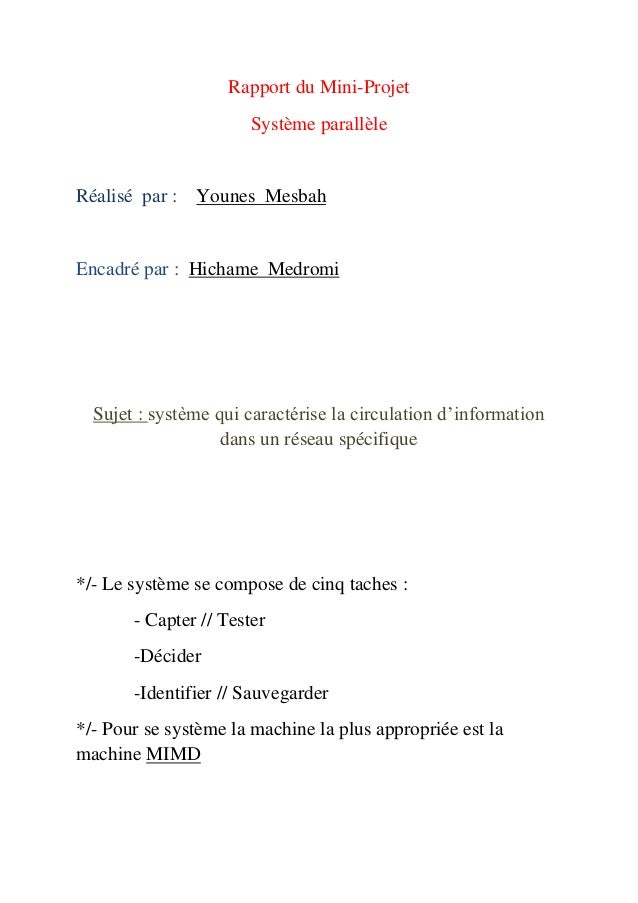 Rapport du mini projet