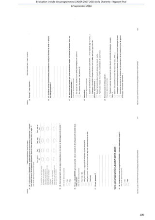 Evaluation croisée des programmes LEADER 2007-2013 de la Charente - Rapport final 
12 septembre 2014 
100 
 