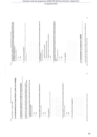 Evaluation croisée des programmes LEADER 2007-2013 de la Charente - Rapport final 
12 septembre 2014 
89 
 