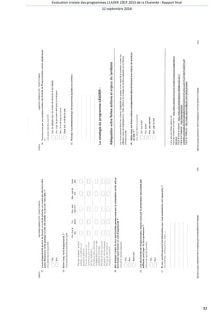 Evaluation croisée des programmes LEADER 2007-2013 de la Charente - Rapport final 
12 septembre 2014 
92 
 
