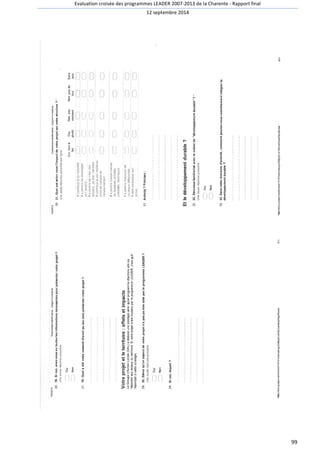 Evaluation croisée des programmes LEADER 2007-2013 de la Charente - Rapport final 
12 septembre 2014 
99 
 