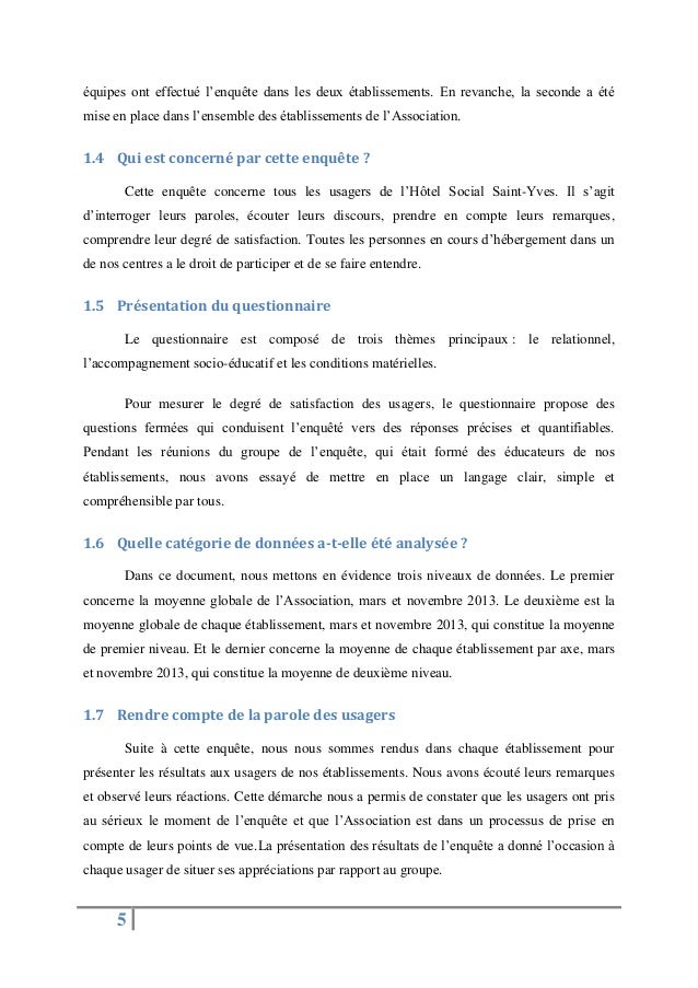 Rapport enquête 2013