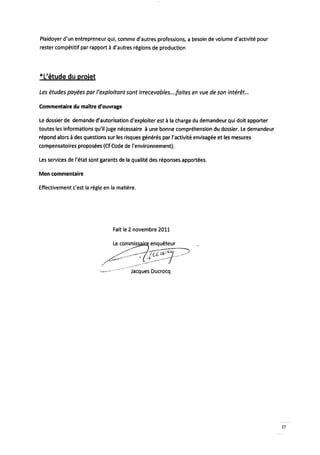 Rapport enquête publique