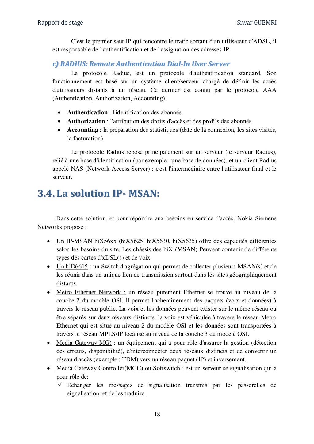 Rapport stage IPMSAN Tunisie télécom