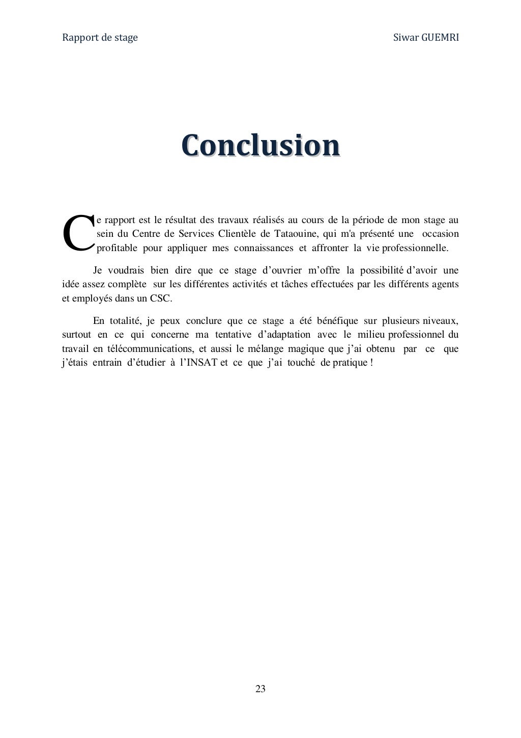 Rapport stage IPMSAN Tunisie télécom