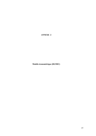 ANNEXE 2




Modèle économétrique (DGMIC)




                               37
 