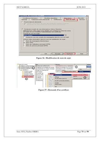 ISET NABEUL JUIN 2015
Sana AFLI, Nadine HRIRA Page 75 sur 99
Figure 56 : Modification de nom de sujet
Figure 57 : Demande d’un certificat
 