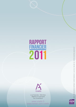 Unédic : rapport financier 2011