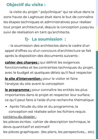 Visite de chantier – Projet de Polyclinique à Laghouat | PDF