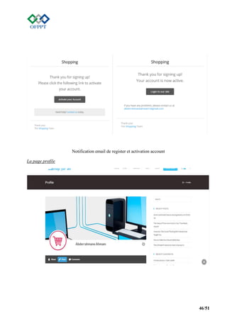 46/51
Notification email de register et activation account
La page profile
 