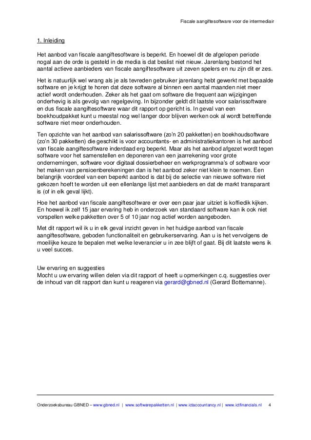 Rapport fiscale aangiftesoftware voor de intermediair (30092015)