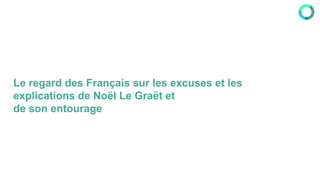 Le regard des Français sur les excuses et les
explications de Noël Le Graët et
de son entourage
 