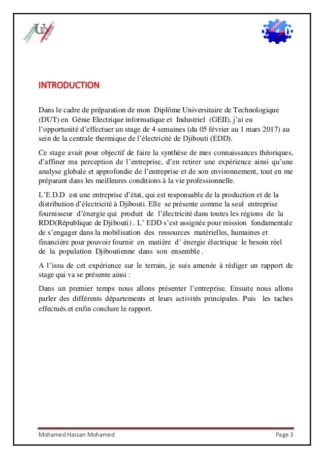 Rapport de stage centrale de production d'électricité.