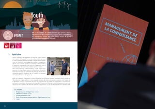 27
26 RAPPORT D’ACTIVITÉ 2020
Youth
Dans le contexte de la digitalisation du monde du travail, l’objectif
est de faciliter et d’adapter l’orientation professionnelle des jeunes
à travers l’initiative existante dayCARE. Le projet Digital Explorer
traite de l’articulation entre engagement sociétal et compétences
digitales. Il vise à faciliter et adapter l’orientation professionnelle de
la jeunesse au Luxembourg via le ressort de l’engagement et de la
motivation pour des trajectoires et métiers porteurs de sens.
Dans cette perspective, CARE Luxembourg et IMS unissent leurs
expertises. Le projet Digital explorer est financé dans le cadre du
Fonds Social Européen par le Ministère du Travail, de l’Emploi et de
l’Économie sociale et solidaire et par le Ministère de l’Éducation
nationale, de l’Enfance et de la Jeunesse.
Après une conférence d’information en juin, les entreprises ont accueilli les étudiants volontaires toute la journée du
28 octobre. Les « digital explorers » ont pu imaginer l’évolution de métiers dans plusieurs années au vu de l’impact de
la digitalisation et entrer en immersion dans la vie de l’organisation. Ils ont produit des « Digital Vision » transmises aux
membres du jury, composé des partenaires du projet, de la Chambre des Métiers et de Jonk Entrepreneuren. Le jury s’est
ensuite réuni le 12 novembre afin d’élire les meilleures « DigitalVisions » qui ont été récompensées le 1er
décembre 2020.
Digital Explorer
<
•	 60 Digital Explorers / 60 DigitalVisions en 2 ans
•	 5 000 élèves sensibilisés en 2 ans
•	 19 lycées participants en 2 ans
•	 Plus de 120 entreprises mobilisées (dayCare + Digital Explorer) en 2 ans
•	 1 vidéo
En chiffres
PEOPLE
80 % des métiers de 2030 n’existent pas encore. Face à
l’obsolescence des compétences, et pour rester compétitives,
les entreprises auront plus que jamais besoin de jeunes
possédant les compétences requises.
 