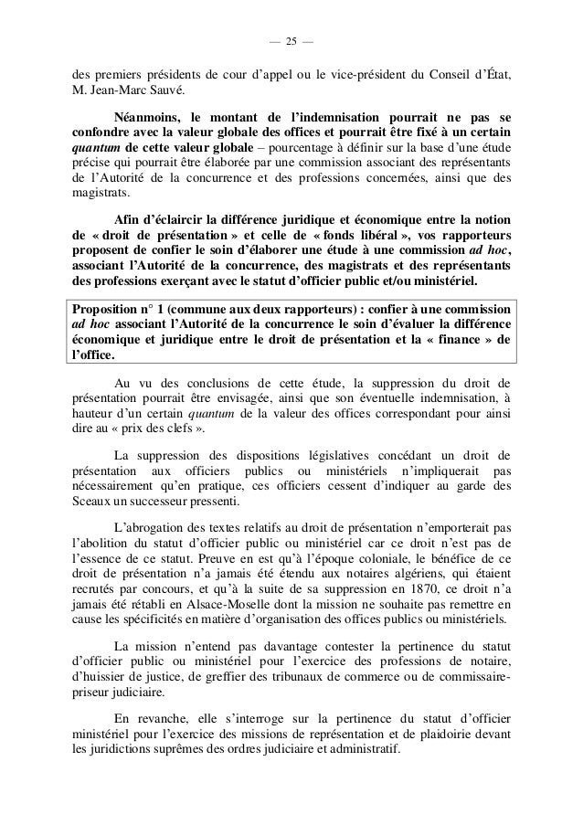 Rapport d'information sur les professions juridiques reglementees  C…