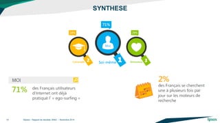 SYNTHESE 
©Ipsos – Rapport de résultats BING – Novembre 2014 
19  