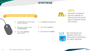 ©Ipsos – Rapport de résultats BING – Novembre 2014 
20 
SYNTHESE  