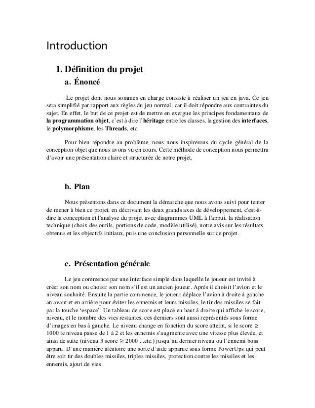 Rapport Jeu En Java