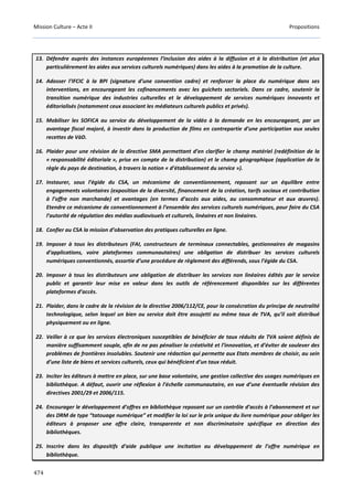 Culture Acte 2 - rapport Lescure