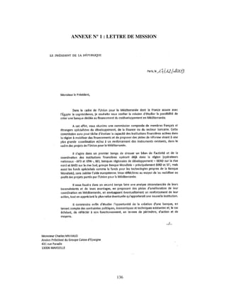 ANNEXE N° 1 : LETTRE DE MISSION




                136
 