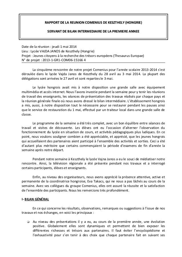 Rapport de enseignants sur la mobilité à Keszthely (Hongrie)