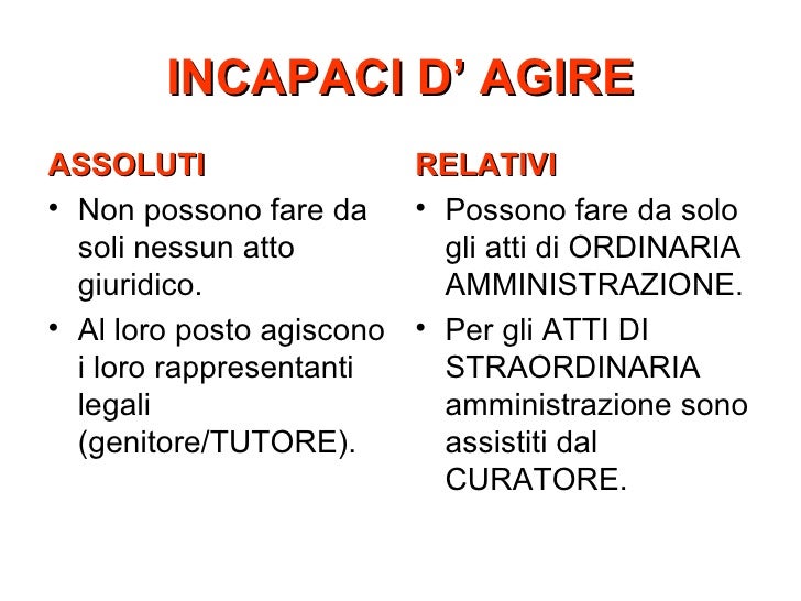 Chi Sono Gli Incapaci Assoluti