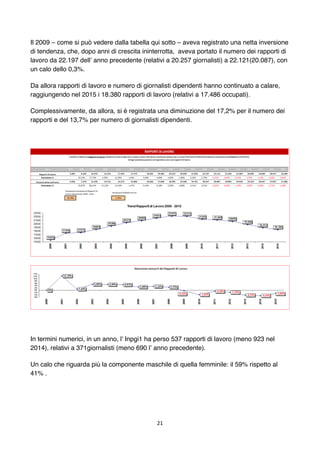 21	
	
Il 2009 – come si può vedere dalla tabella qui sotto – aveva registrato una netta inversione
di tendenza, che, dopo ...
