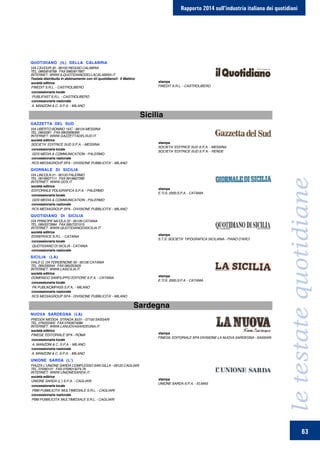 Rapporto 2014 sull'industria dei quotidiani in Italia