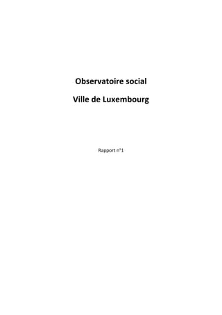 Observatoire social
Ville de Luxembourg
Rapport n°1
 